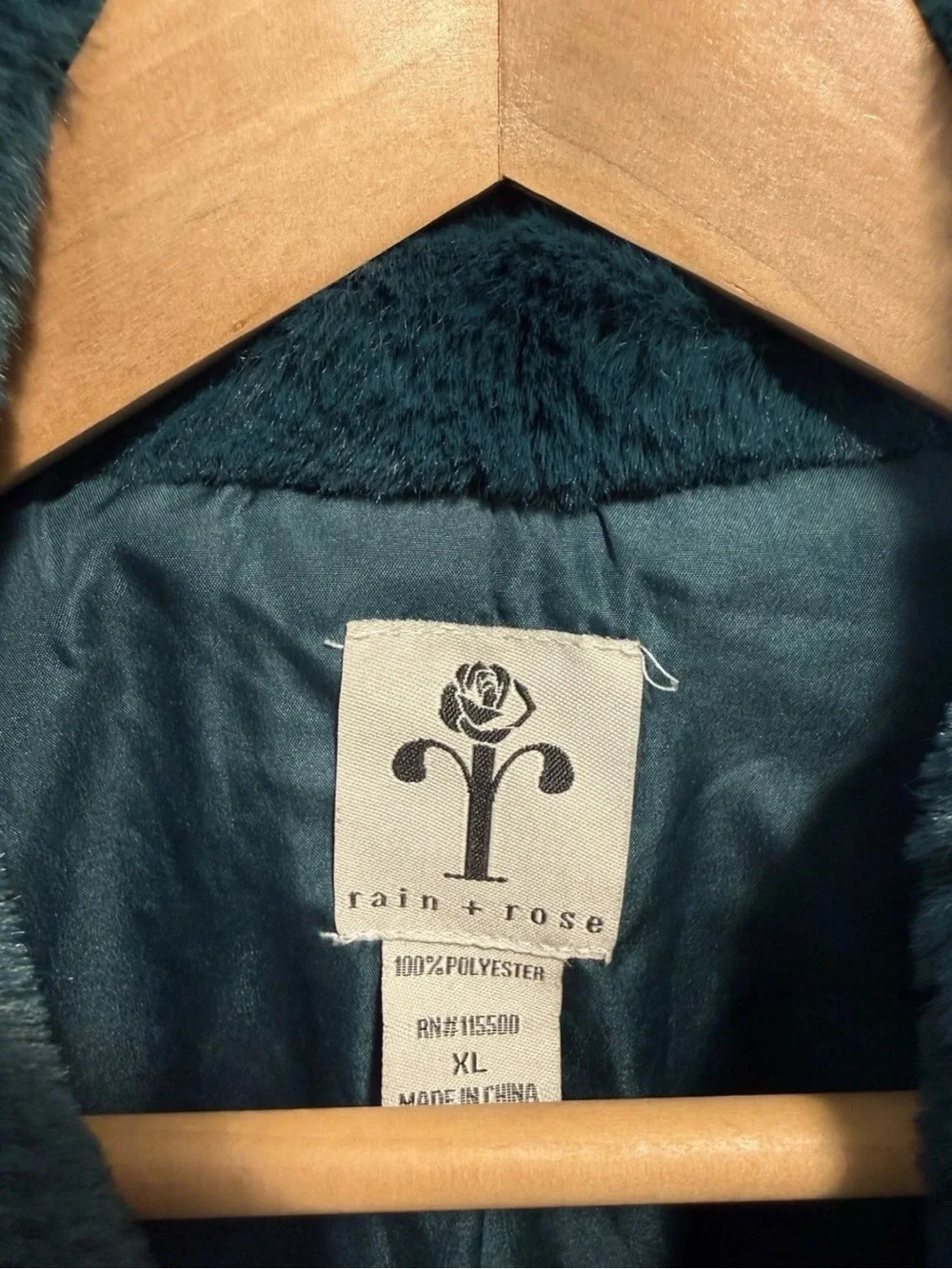 Faux Fur Hooded Jacket in Teal